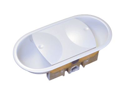 
			Stowage bin latch designed and manufactured by Harper Engineering Co.
		