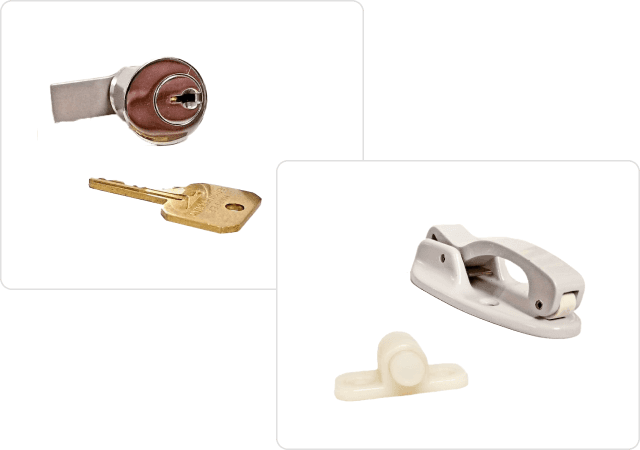 
			Lock, key, and other universal interior products
			designed and manufactured by Harper Engineering Co.
		