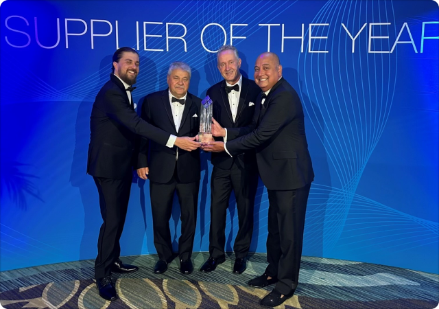         Management of Harper Engineering Co. receiving        Supplier of the Year award at Boeing`s annual event.       